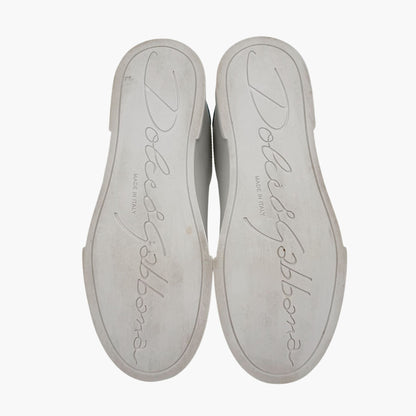 Dolce & Gabbana Portofino Heart Sneakers in White Leather – Size 39.5