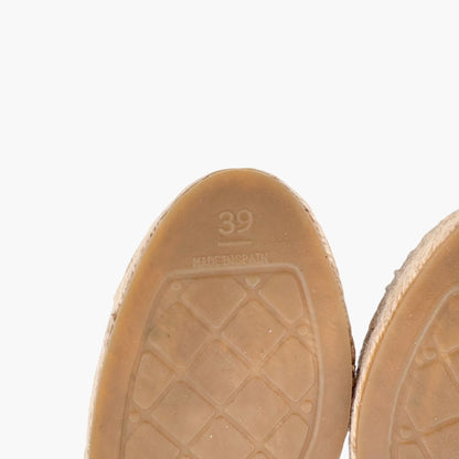 Chanel CC Cap Toe Espadrilles Metallic Navy Tweed Size 39