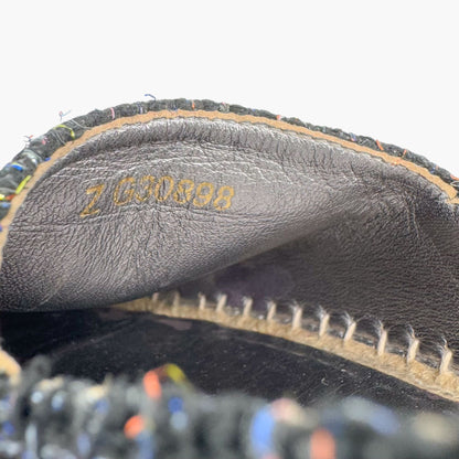 Chanel CC Cap Toe Espadrilles Metallic Navy Tweed Size 39
