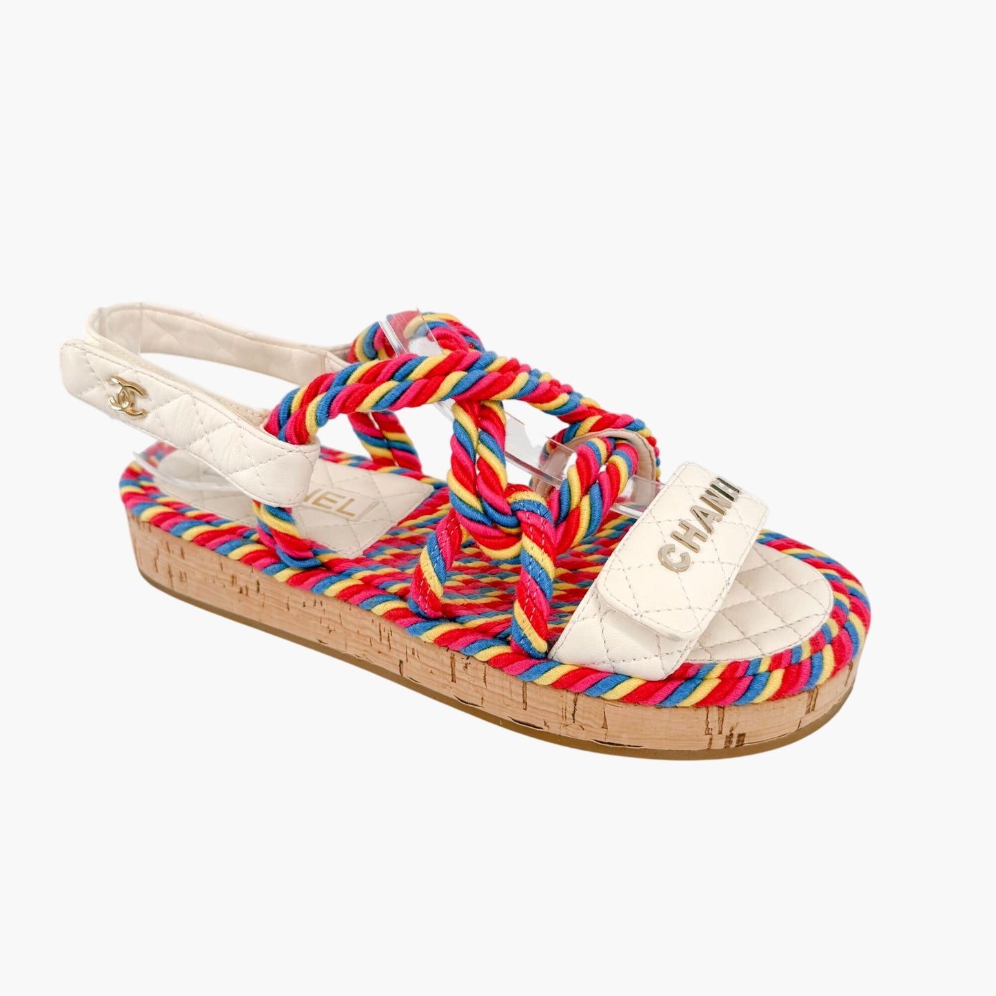Chanel Twisted Rope Platform Sandals Multi Size 37
