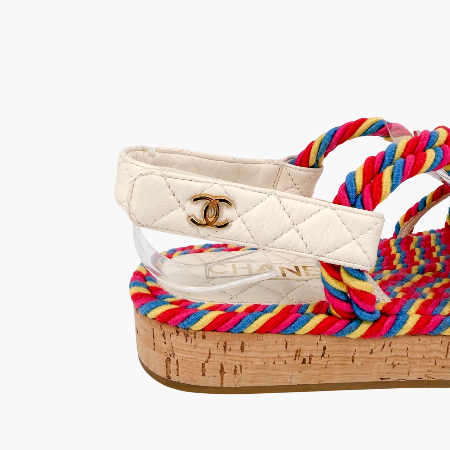 Chanel Twisted Rope Platform Sandals Multi Size 37