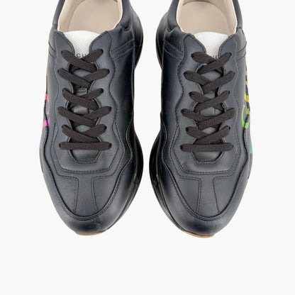 Gucci Rhyton Rainbow Logo Sneakers Black Size 37.5