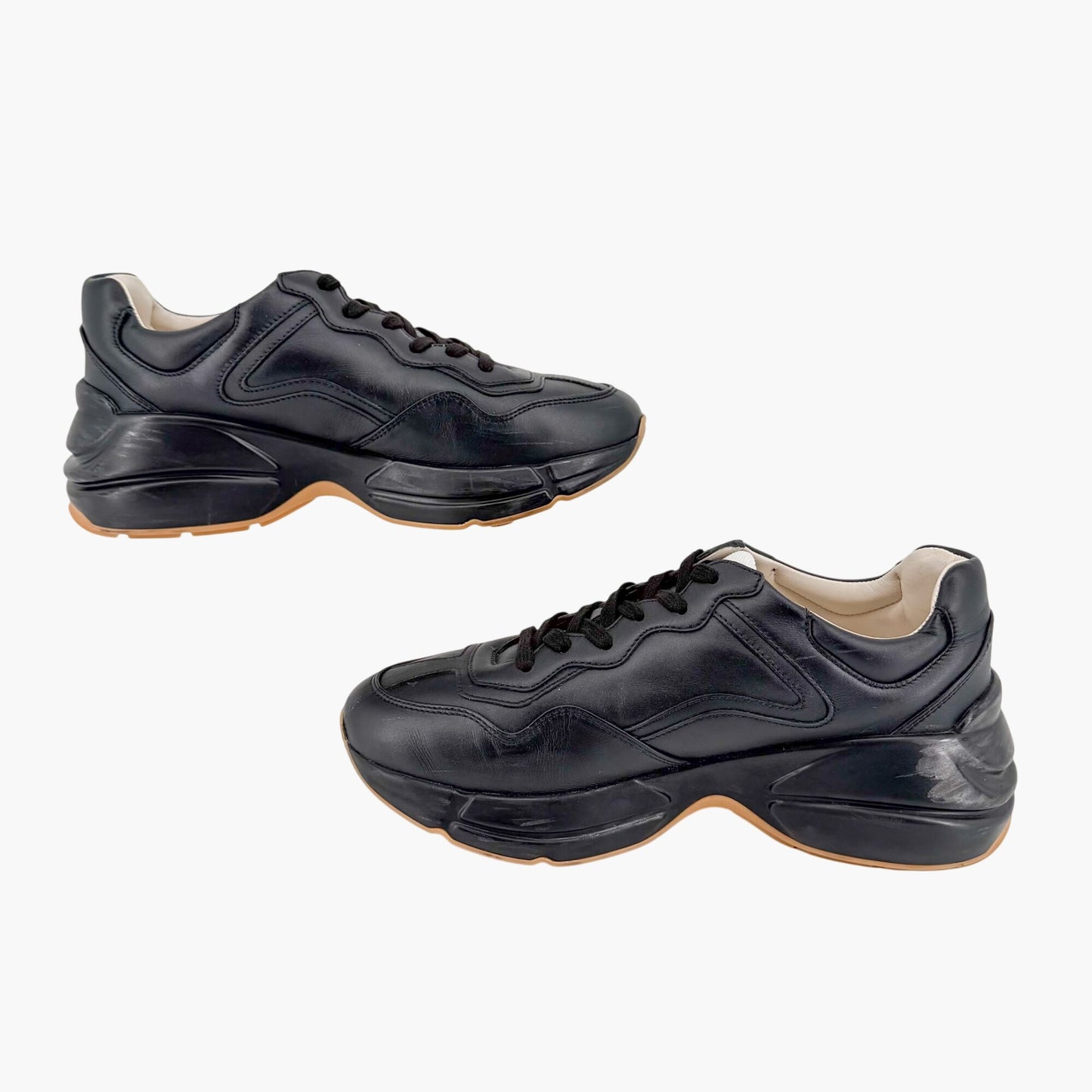 Gucci Rhyton Rainbow Logo Sneakers Black Size 37.5