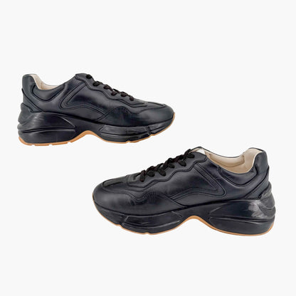 Gucci Rhyton Rainbow Logo Sneakers Black Size 37.5