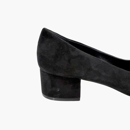 Valentino Garavani VLogo Fold Over Pumps Black Suede Size 39.5