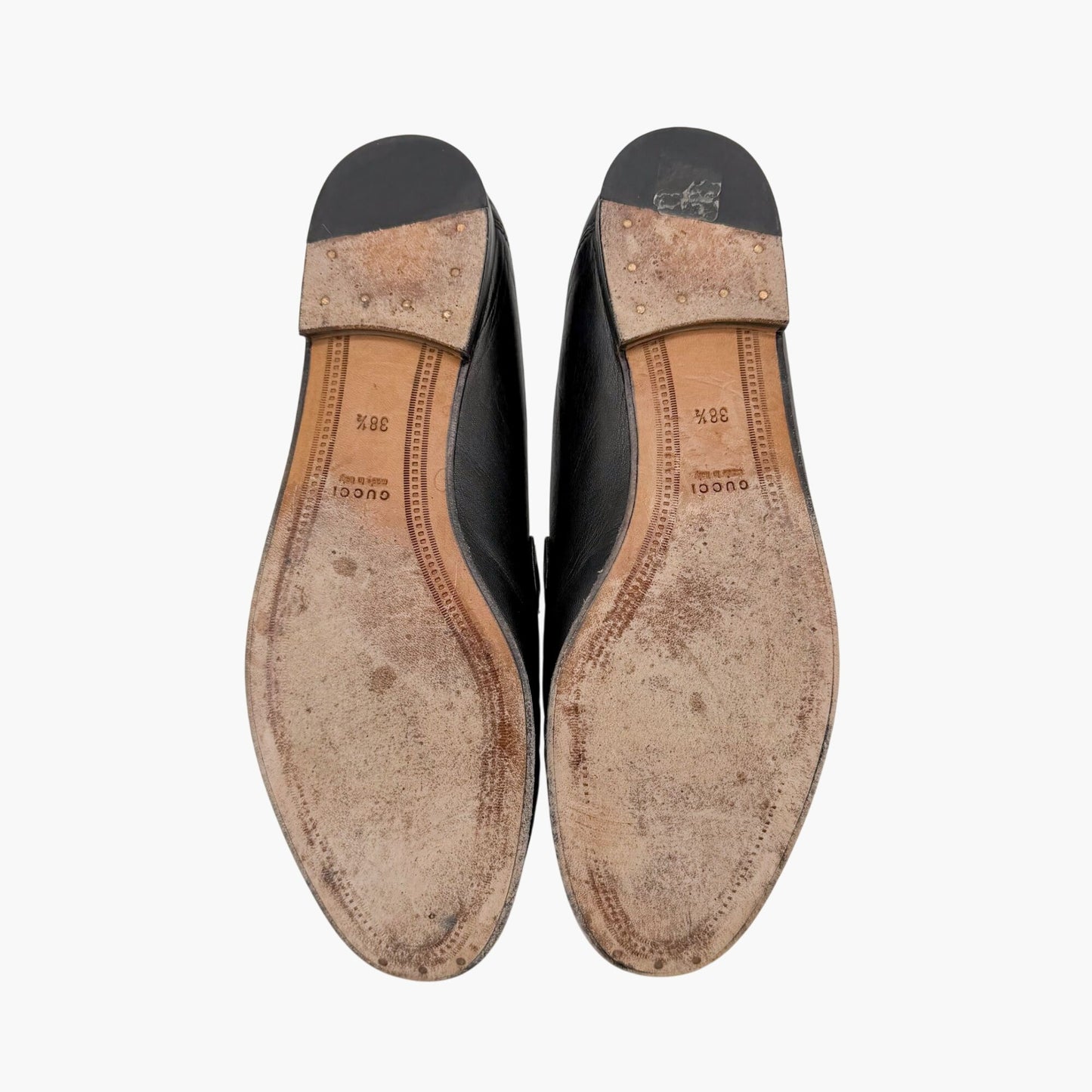 Gucci Brixton Horsebit Loafers Black Web Stripe Size 38.5