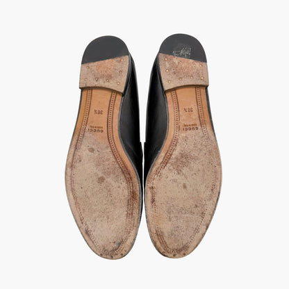 Gucci Brixton Horsebit Loafers Black Web Stripe Size 38.5