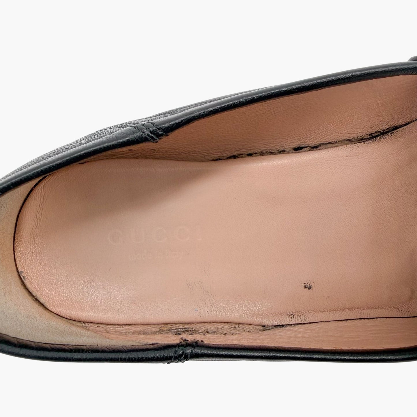 Gucci Brixton Horsebit Loafers Black Web Stripe Size 38.5