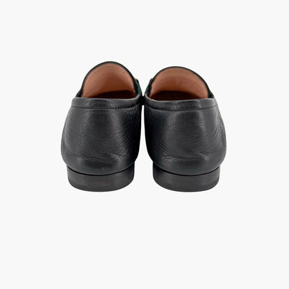 Gucci Brixton Horsebit Loafers Black Web Stripe Size 38.5