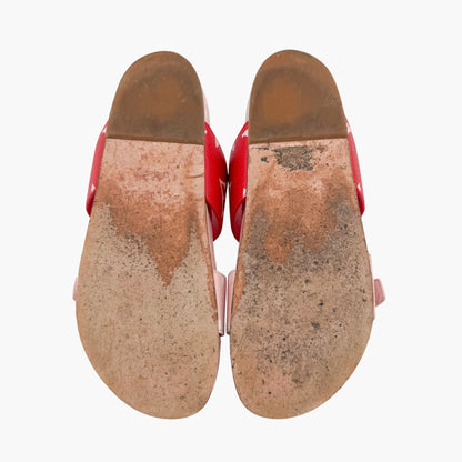 Louis Vuitton Bom Dia Pink Red Monogram Slide Sandals Size 38