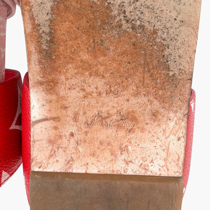 Louis Vuitton Bom Dia Pink Red Monogram Slide Sandals Size 38