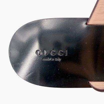 Gucci GG Marmont Thong Sandals in Brown Leather Size 40