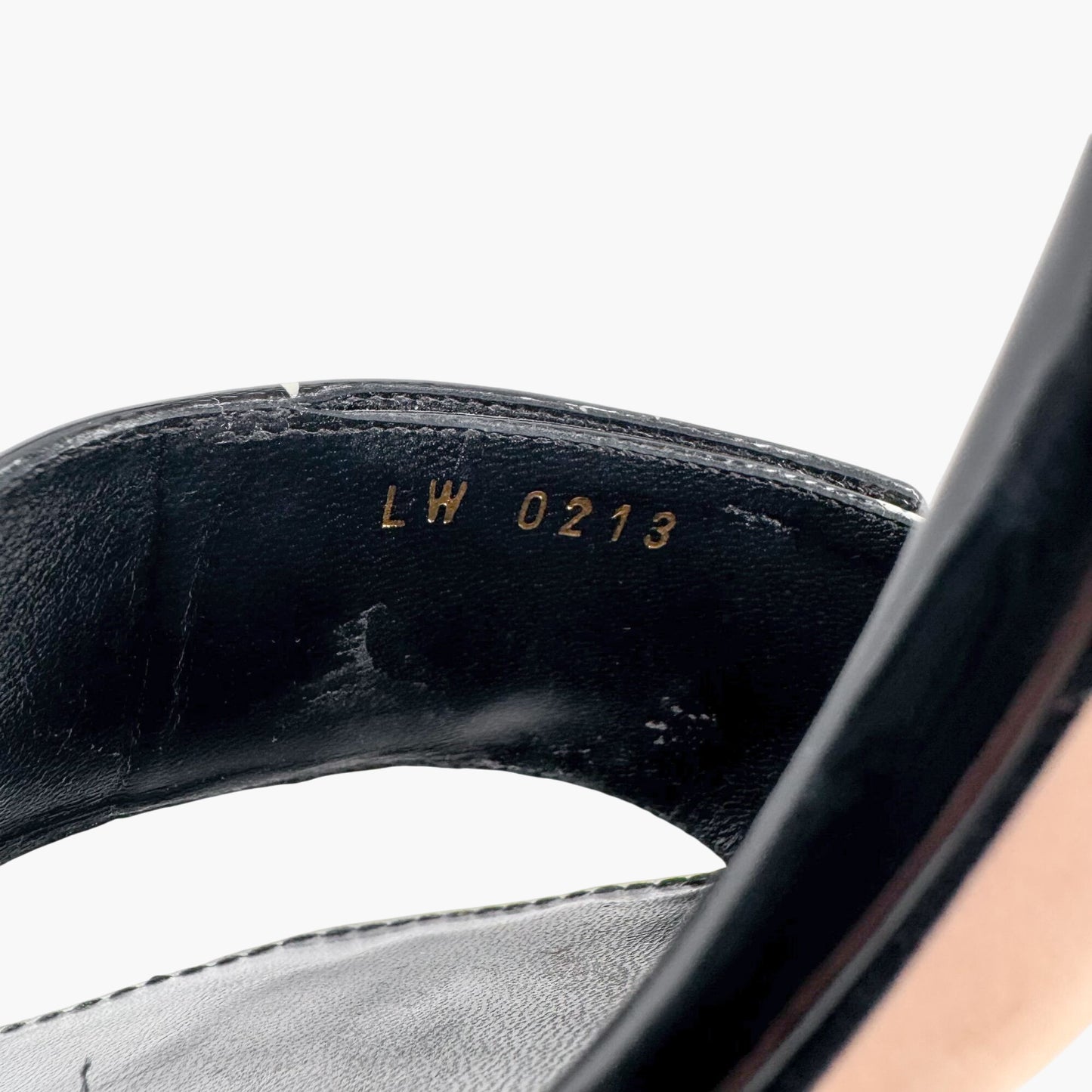 Louis Vuitton Shake LV Block Heel Sandals in Black & White Monogram Patent Leather Size 37