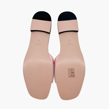 Gucci Cosmos Interlocking GG Cutout Slide Sandals in Pink Leather Size 40