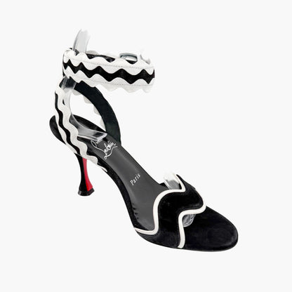 Christian Louboutin Corolobessa 85 Sandals Black Suede Size 37