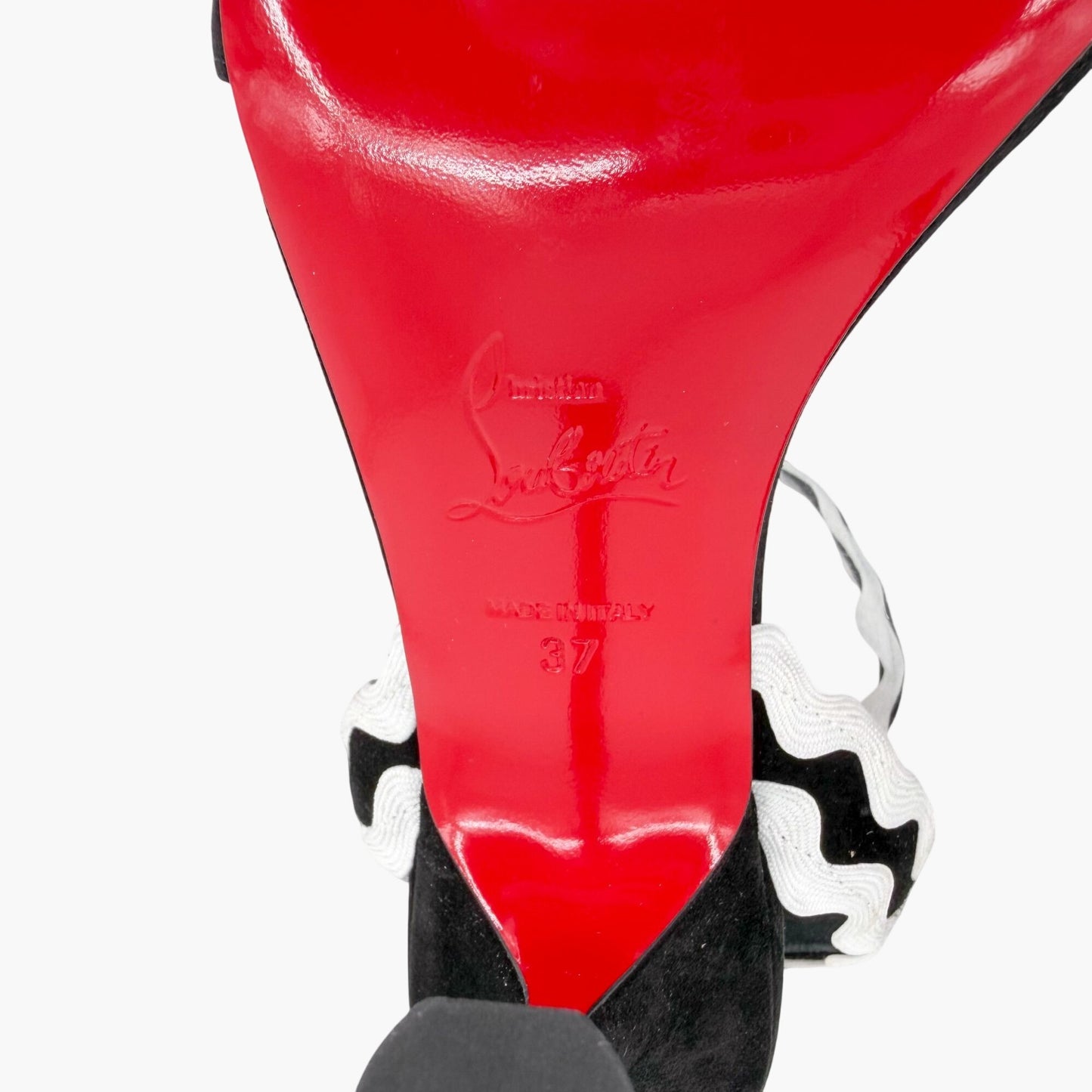 Christian Louboutin Corolobessa 85 Sandals Black Suede Size 37