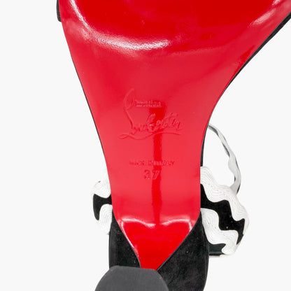 Christian Louboutin Corolobessa 85 Sandals Black Suede Size 37