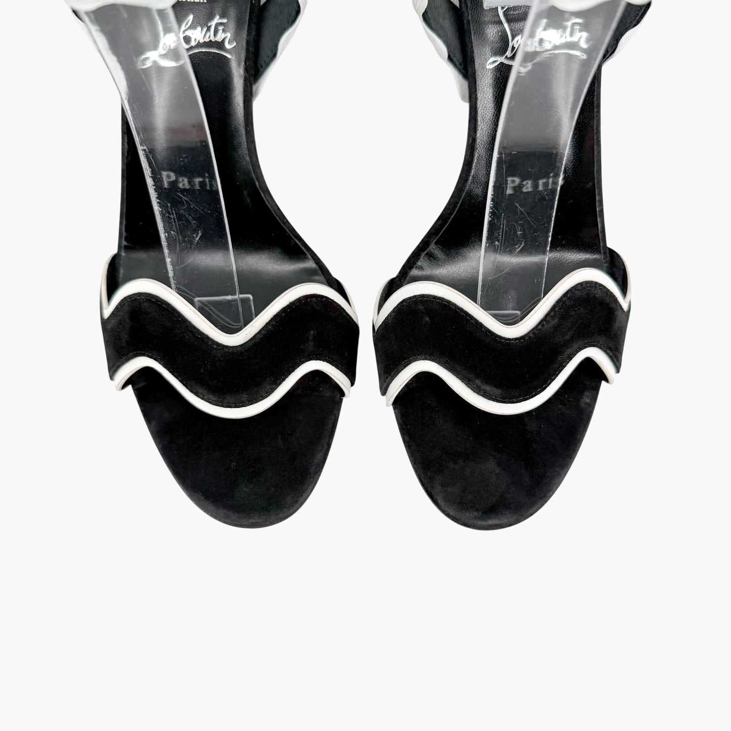 Christian Louboutin Corolobessa 85 Sandals Black Suede Size 37