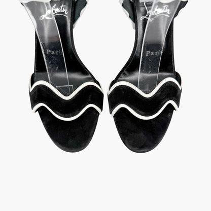 Christian Louboutin Corolobessa 85 Sandals Black Suede Size 37