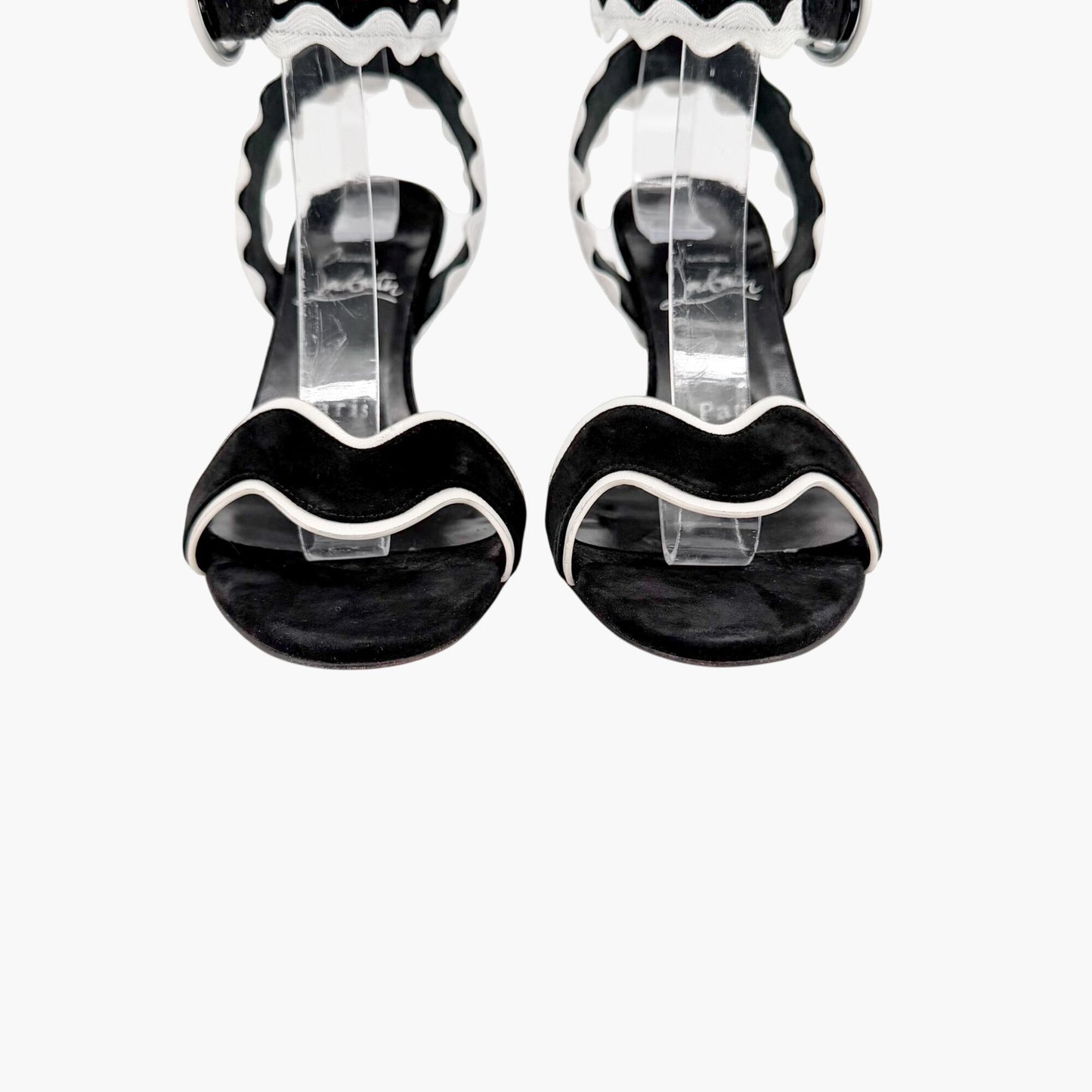 Christian Louboutin Corolobessa 85 Sandals Black Suede Size 37