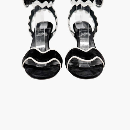 Christian Louboutin Corolobessa 85 Sandals Black Suede Size 37