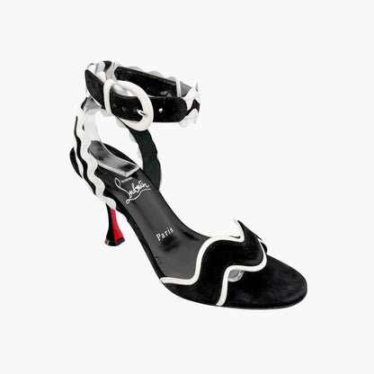 Christian Louboutin Corolobessa 85 Sandals Black Suede Size 37
