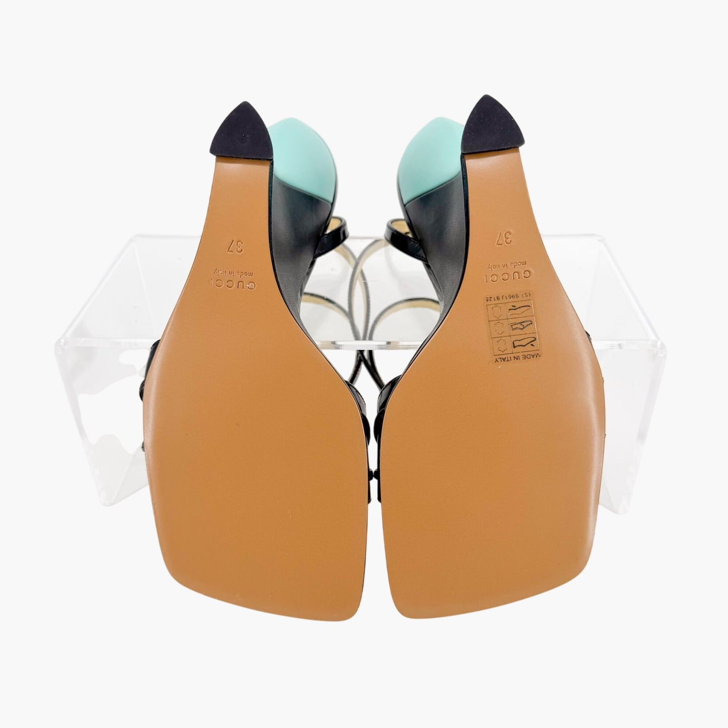 Gucci Regent Dora Snake Head Wedge Sandals Black Size 37