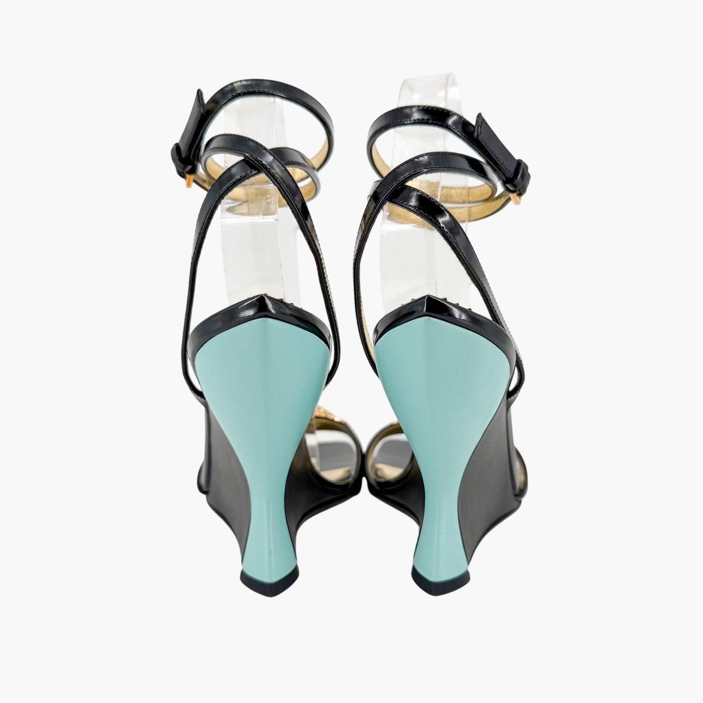 Gucci Regent Dora Snake Head Wedge Sandals Black Size 37