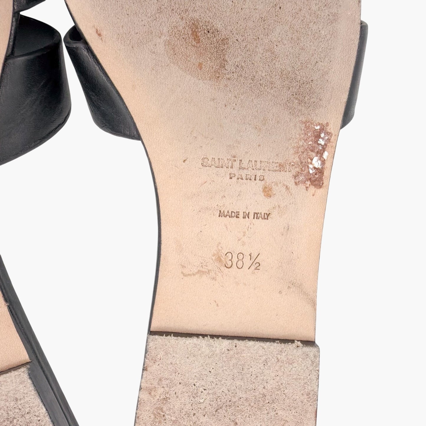 Saint Laurent Tribute Slide Sandals Black Size 38.5