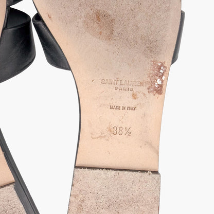 Saint Laurent Tribute Slide Sandals Black Size 38.5
