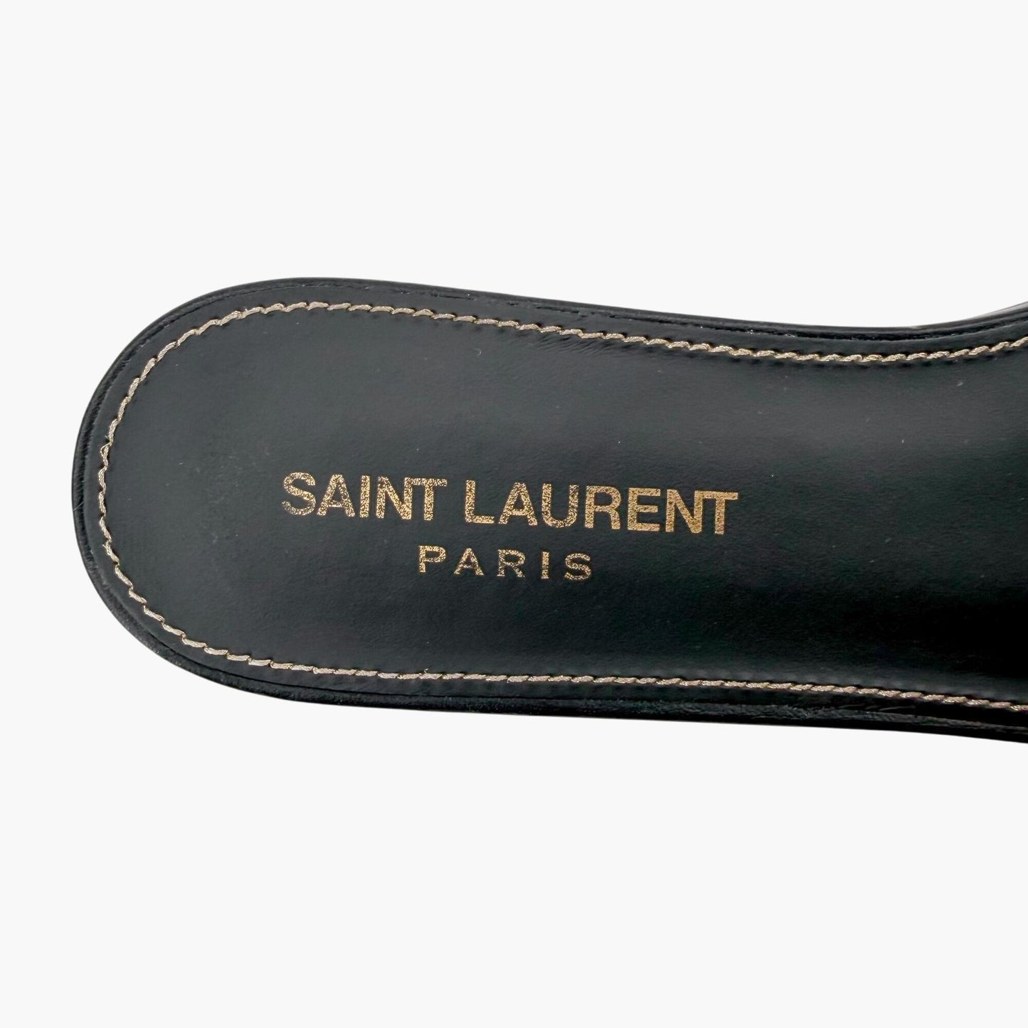 Saint Laurent Tribute Slide Sandals Black Size 38.5