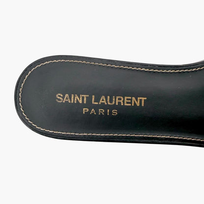 Saint Laurent Tribute Slide Sandals Black Size 38.5