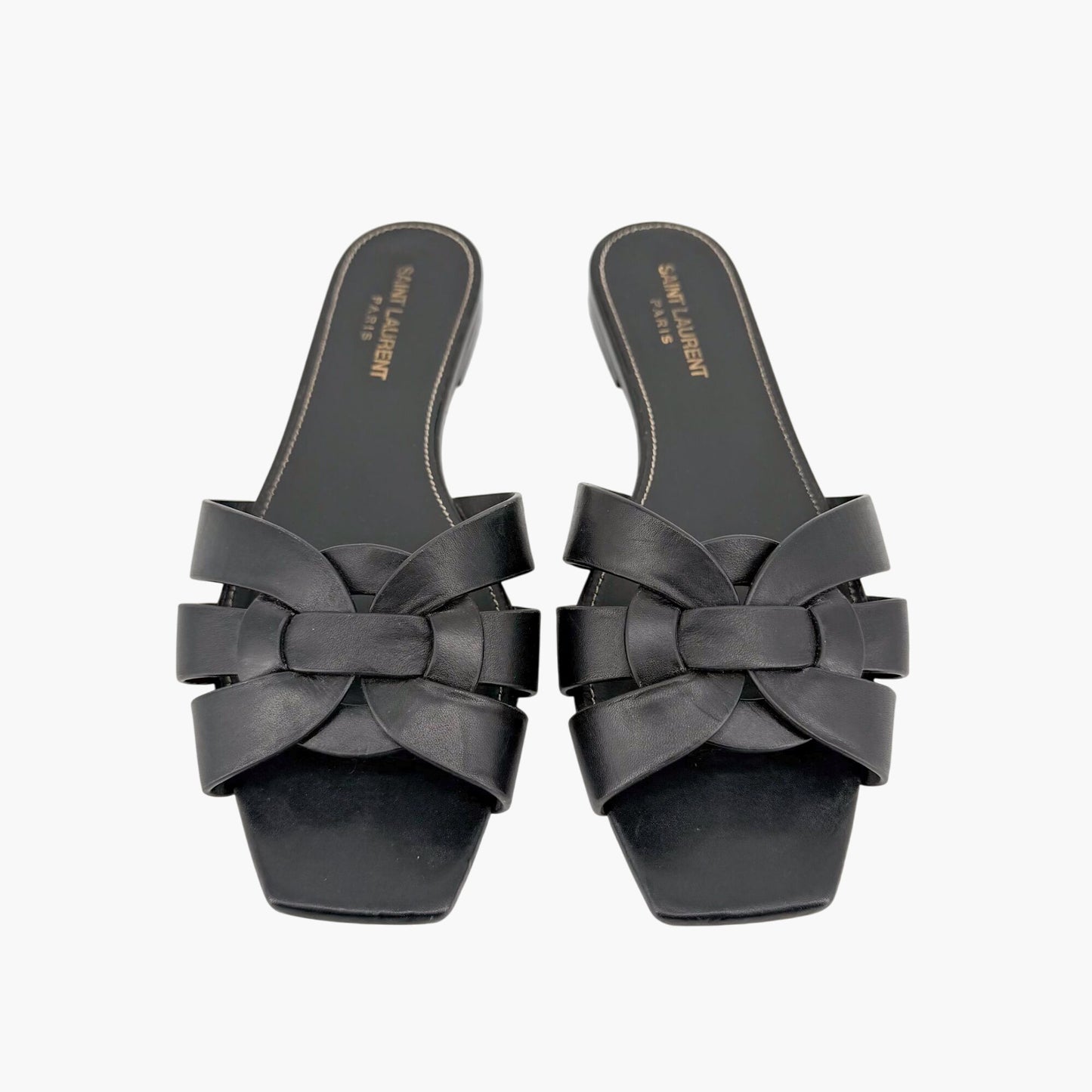 Saint Laurent Tribute Slide Sandals Black Size 38.5