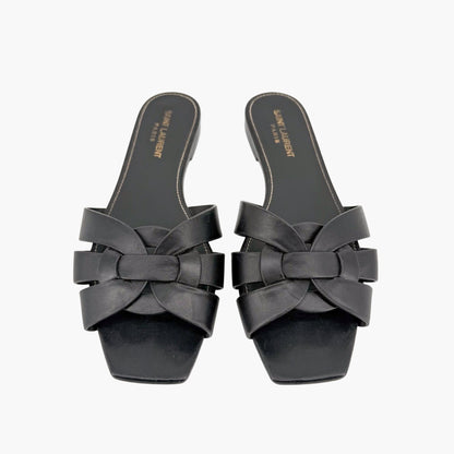 Saint Laurent Tribute Slide Sandals Black Size 38.5