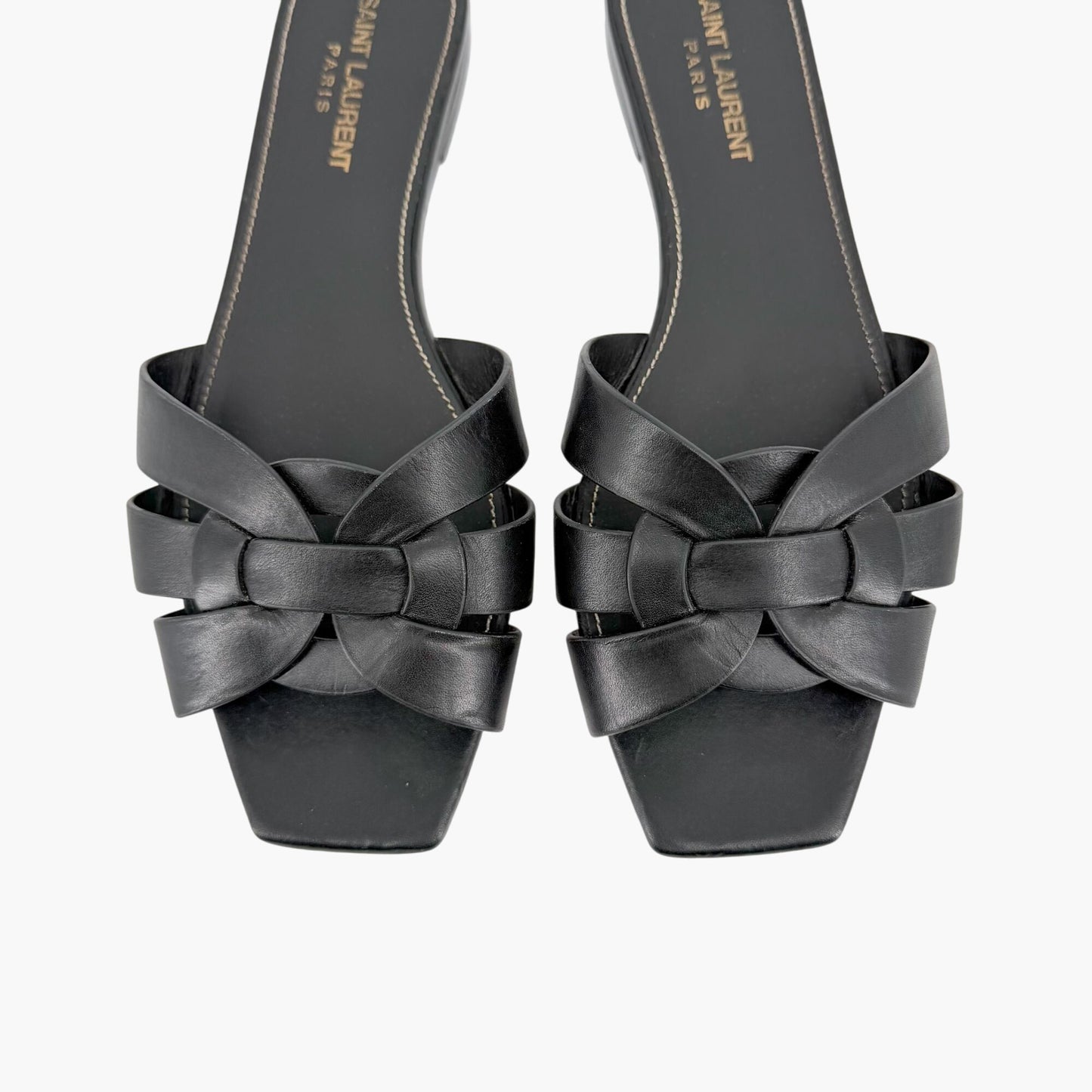 Saint Laurent Tribute Slide Sandals Black Size 38.5
