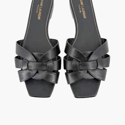 Saint Laurent Tribute Slide Sandals Black Size 38.5