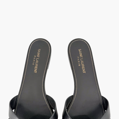Saint Laurent Tribute Slide Sandals Black Size 38.5
