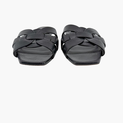 Saint Laurent Tribute Slide Sandals Black Size 38.5