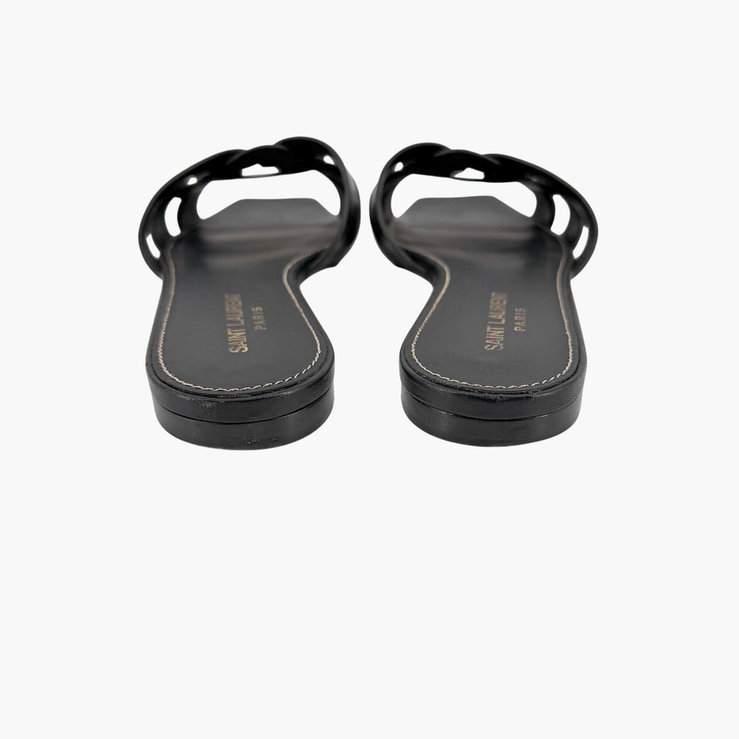 Saint Laurent Tribute Slide Sandals Black Size 38.5