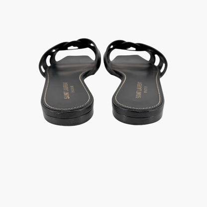 Saint Laurent Tribute Slide Sandals Black Size 38.5