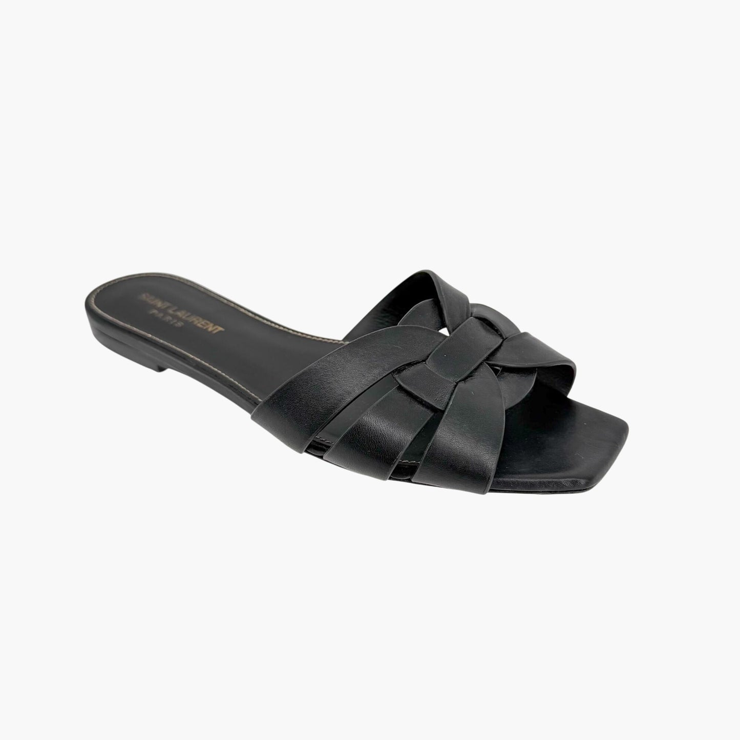 Saint Laurent Tribute Slide Sandals Black Size 38.5