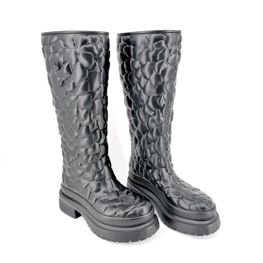 Valentino Atelier 03 Rose Rain Boots Black Size 38