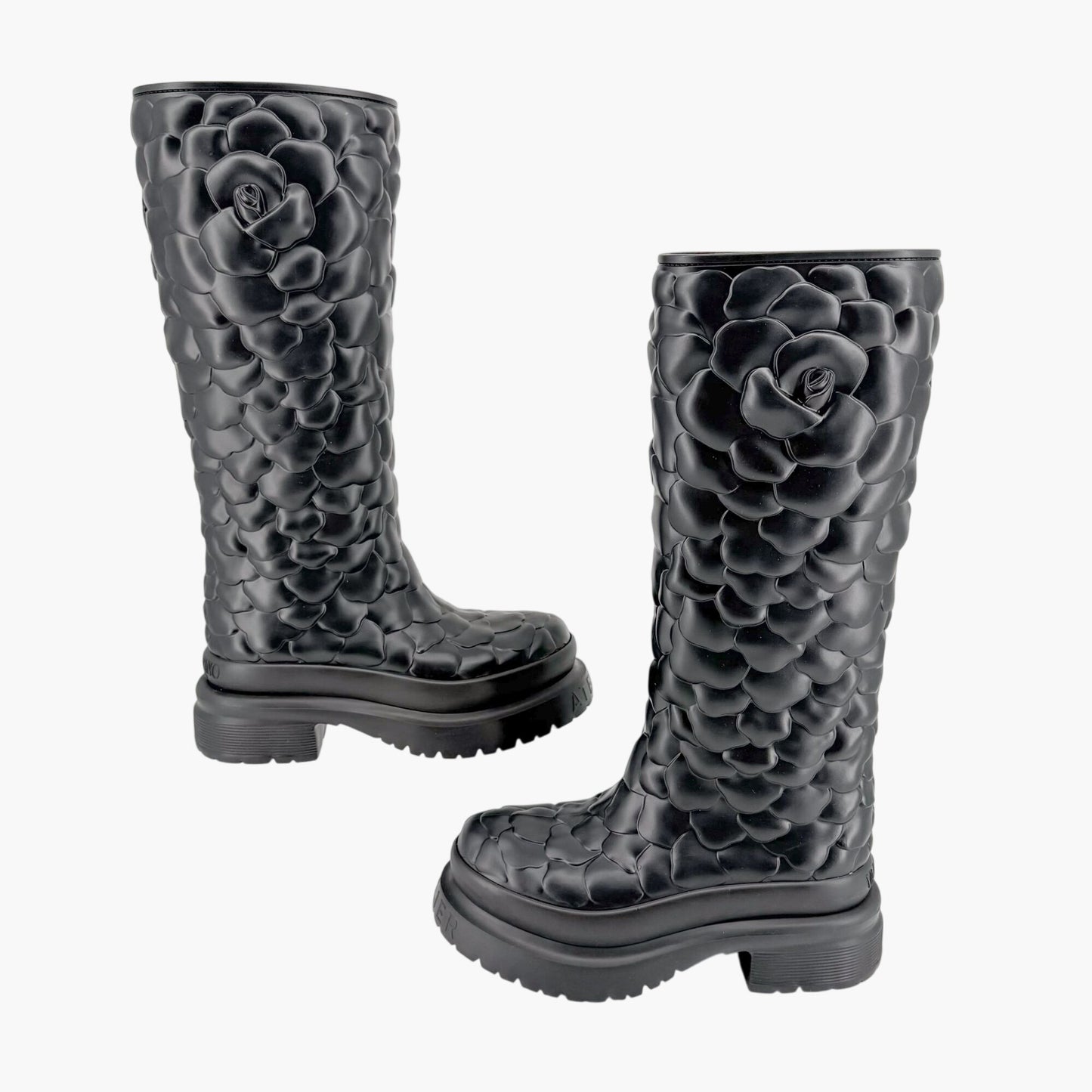 Valentino Atelier 03 Rose Rain Boots Black Size 38