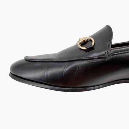 Gucci Jordaan Horsebit Loafers Black Leather Size 36.5