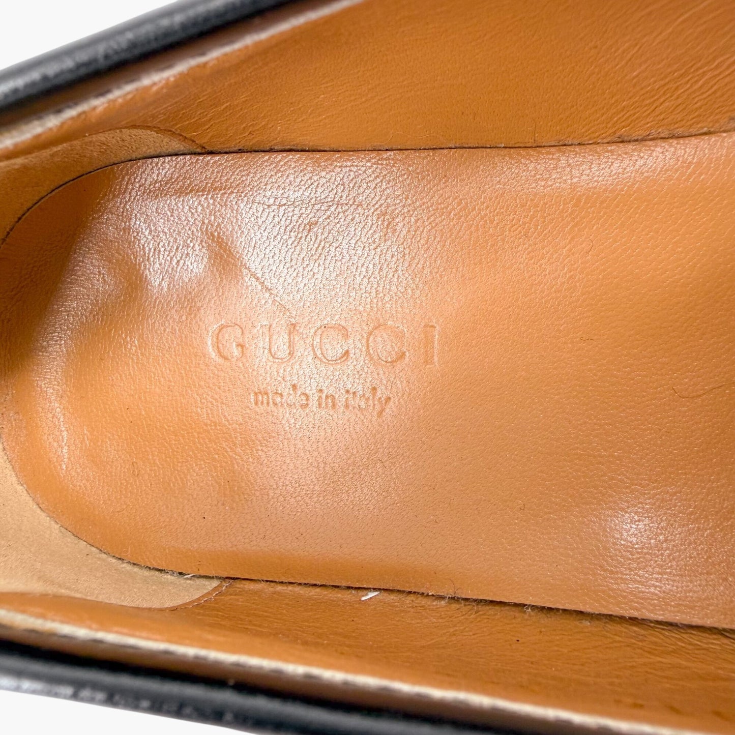 Gucci Jordaan Horsebit Loafers Black Leather Size 36.5