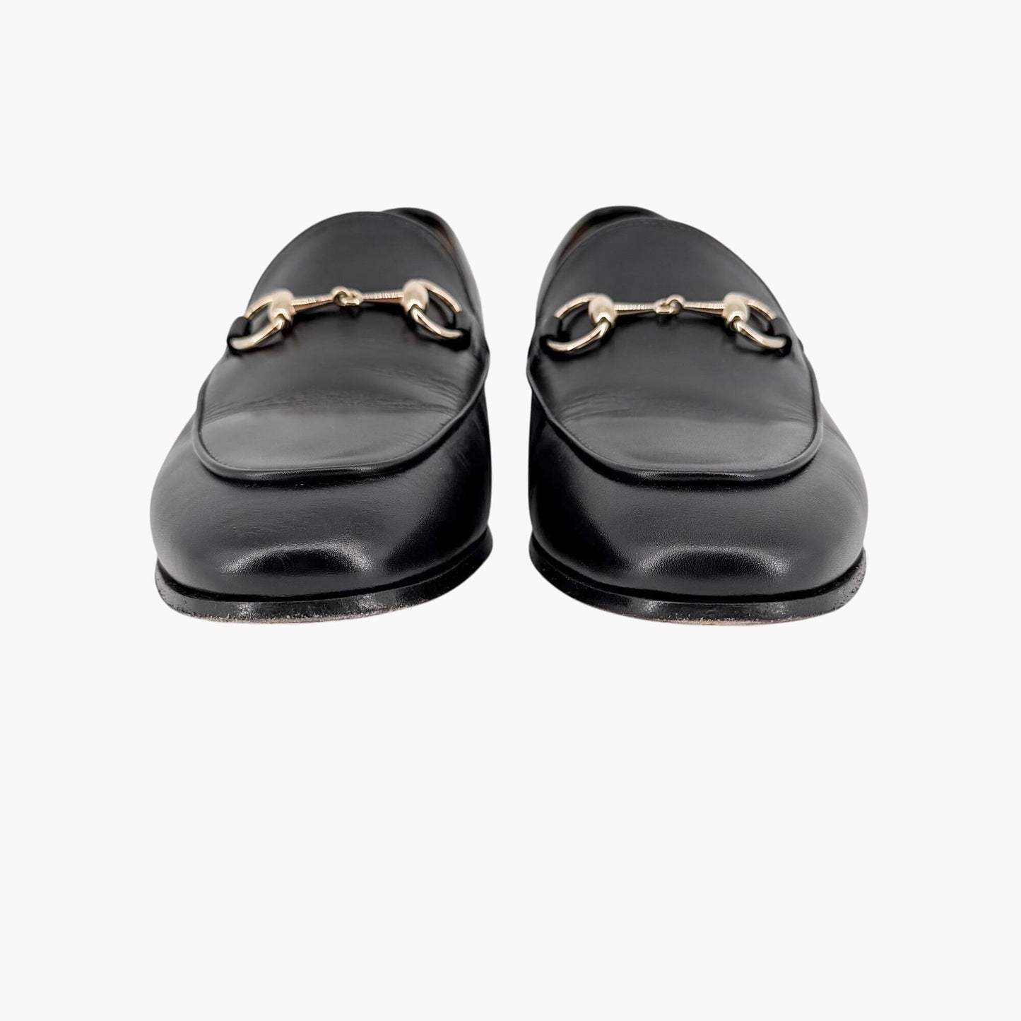 Gucci Jordaan Horsebit Loafers Black Leather Size 36.5