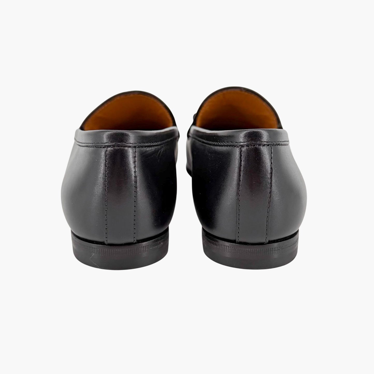 Gucci Jordaan Horsebit Loafers Black Leather Size 36.5