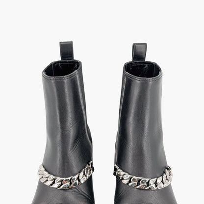 Gucci Deva Horsebit Chelsea Boots Black Leather Size 39.5