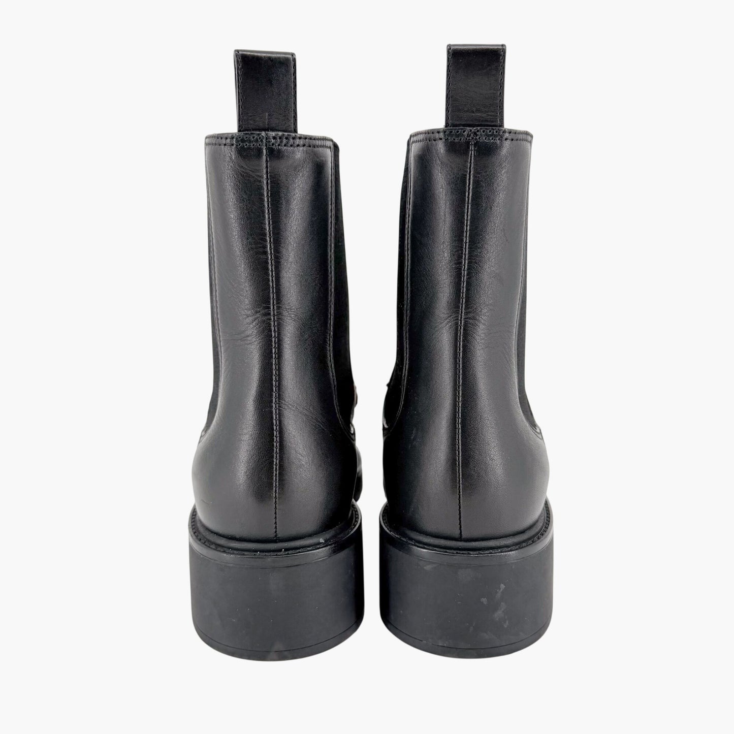 Gucci Deva Horsebit Chelsea Boots Black Leather Size 39.5