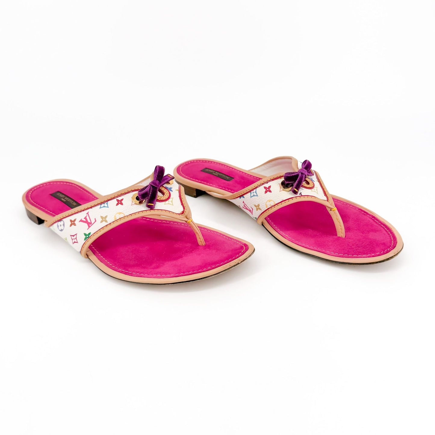 Louis Vuitton Murakami Multicolor Thong Sandals Size 40.5